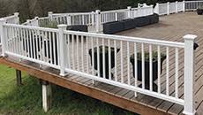 Composite decking boards are a great modern deck board that is easier to install and lasts longer than typical natural wood decking. Timbertech Railing Cap Stock Composite Cablerail Decksdirect