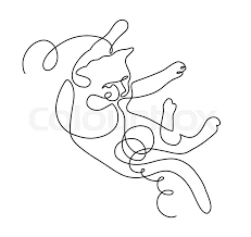 Free line art of a cat you may use it in any way, aslong as you credit me like: Continuous One Line Drawing Funny Stock Vector Colourbox