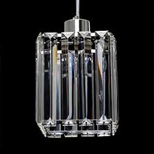 Square Pendant Light Modern 1 3 Lights Chrome Clear Crystal Pendant Lighting With 39 Adjustable Hanging Cord For Dining Room Susuohome Com