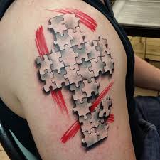 Heart with puzzle pieces missing tattoo angel babies. 60 Unique Puzzle Tattoos