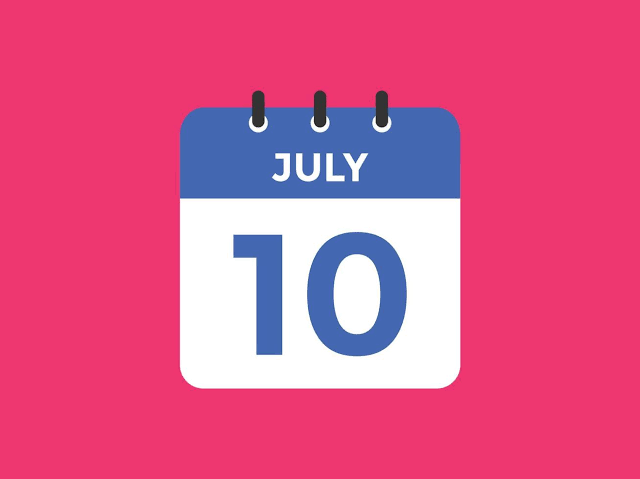 lembrete de calendário de 10 de julho. Modelo de ícone de calendário diário de 10 de julho. modelo de design de ícone de calendário 10 de julho. ilustração vetorial 11066995 Vetor no Vecteezy