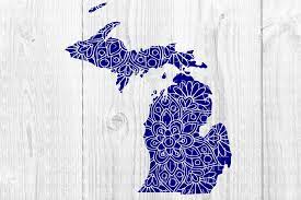 Download Michigan Mi State Floral Mandala Svg Dxf Eps Png Jpg Pdf By Wispy Willow Designs Thehungryjpeg Com