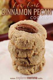 Quick And Easy Low Carb Cinnamon Pecan Cookies Are The Perfect Keto Snack Grab Tea And A Gluten Free Cookie Yum Low Carb Cookies Keto Cookie Recipes Low Carb