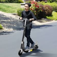 Homcom Trottinette Electrique Pliable Bequille Frein A Main 120w 2 Batteries Noir Aosom Fr Trottinettes Aosom France Trottinette Trottinette Electrique Frein A Main