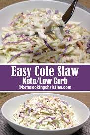 Easy Cole Slaw Keto And Low Carb This Creamy Cole Slaw Is Incredibly Quick And Easy To Make Perfect For Your Easy Coleslaw Low Carb Coleslaw Keto Cole Slaw