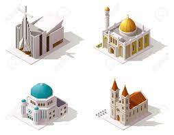 Vector Isometric Temples Building Icon Affiliate Isometric Vector Temples Icon Building Mosque Design Building Icon Traditional Modern