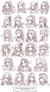 Anime Hairstyles Female Hair Reference Curly Hair Drawing Long Hair Drawing How To Draw Anime Hair