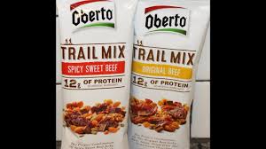 Each flavor offers 12g of protein for sustained energy on the trail. Oberto Trail Mix Spicy Sweet Beef And Original Beef Review Youtube