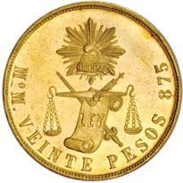 Minted in mexico city by the mexican mint, many of these coins contain 90% fine gold and 10% copper.the addition of copper during the minting process gives mexican coins a density that gold alone cannot provide. Mexico Gold 20 Peso 1870 1905 Gold Price Mexico Gold Coin Value