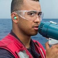 A soldier with the 105th Quartermaster Water Purification