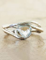 Nature Inspired Rough Diamond Solitaire Engagement Ring Nature Inspired Engagement Ring Unique Engagement Rings Unique Rings