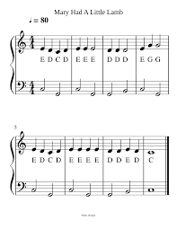 Free printable piano sheet music for mary had a little lamb, in five different arrangements for beginner to more advanced players. Mary Had A Little Lamb Two Hands Sheet Music For Piano Solo Musescore Com