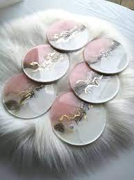 April4art Resin Coasters Coasters Set Wedding Gift Wedding Gift Home Accessories Resin Crafts Diy Resin Art Resin Jewelry