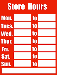 Business Hours Sign Red Business Hours Sign Store Hours Sign Public Domain Clip Art