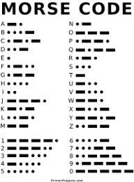 Printable Morse Code Letter And Number Chart Morse Code Letters Morse Code Lettering