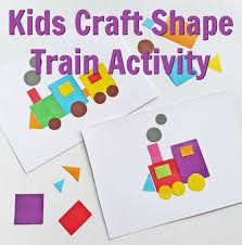 Kids Craft Paper Train Shapes Craftbits Com Train Crafts Preschool Train Crafts Train Activities