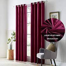 Great savings & free delivery / collection on many items. Gigizaza Velvet Wine Red Thermal Curtain 95 Inch Long Burgundy Black Out Darkening Curtains For Living Bed In Living Room Curtains Living Room Thermal Curtains