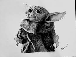 The greatest star wars achievement of all time.baby yoda. Pencil Drawing How To Draw Baby Yoda Novocom Top