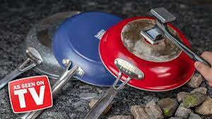 Food burns regularly in the 10 red copper frying pan, even at lower temperatures. As Seen On Tv Frying Pans Tested Red Copper Blue Diamond Graniterock Youtube