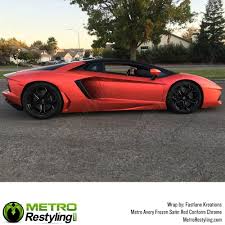 Black And Orange Car Wrap Satin Red Wrap Avery Frozen Satin Red Chrome Metro Restyling Car Wrap Vinyl Wrap Car Car