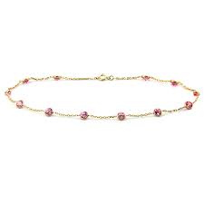 Find great deals and sell your items for free. Handmade 14k Yellow Gold Anklet Bracelet With Pink Cubic Zirconia 9 Inches Ebay