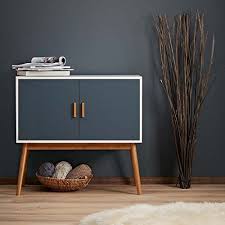 Lomos No 3 Kommode Aus Holz In Weiss Und Zwei Turen In Modernen Ton Grau 1 Kommode Sideboard Retro Mobel Sideboard Holz