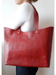 Porté épaule année de fabrication : Grand Sac Shopping Rouge