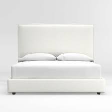 Tall headboard platform queen bed features a sophisticated style. Beds Headboards Crate And Barrel