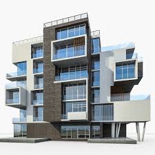 Modern Residential Building 3d Model Max C4d Obj 3ds Fbx Lwo Stl 3dexport Com By Monogroup Residential Building Modern Apartment Apartments Exterior