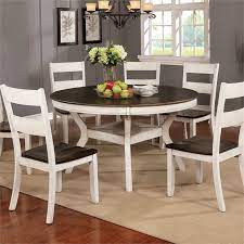 Freedom dining tables combine function, style and durability. Furniture Of America Gerret Round Wood Dining Table In Antique White Idf 3162wh Rt