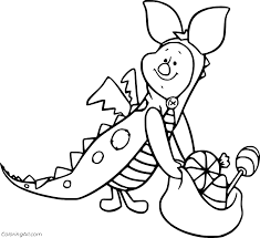 Animal cute dragonfly coloring pages inspiration from butterfly coloring pages, today i will share to you still animal coloring pictures. Piglet In The Dinosaur Costume Coloring Page Coloringall