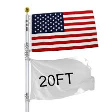 Easy mobile checkout · super fast, same day s&h Arlmont Co 20ft Flag Pole Telescopic Flagpole Aluminum Kit U S Flag Ball 2 Flags Halyard Us Wayfair