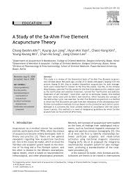 Pdf A Study Of The Sa Ahm Five Element Acupuncture Theory