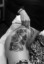 Black and grey roses tattoo on right hip. So Glad I Finally Did It Rose Hip Tattoo Rose Tattoo On Hip Hip Tattoo Hip Tattoos Women