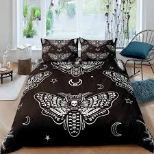 Largest queen bedroom sets selection in albany and saratoga. Moth Comforter Cover Set Gothic Skull Duvet Cover For Kids Boys Girls Teens Pesonalized Skeleton Bones Bedding Set Pesonalized Skeleton Bones Quilt Cover With Pillowcase Au Single Double Queen King Size Zipper