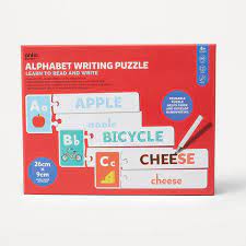 Krazy kmart logo flat mask. Alphabet Writing Puzzle Kmart