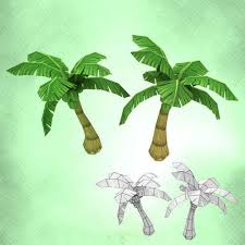 Cartoon Of Palm Tree 3d Model Cartoon Drawings Cartoon Flowers Cartoon