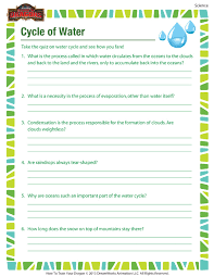 Meritnation offers fourth grade science unlimited practice questions, tests, downloadable worksheets and study material in the form of videos and class 4 students studying from meritnation.com can make use of creatively designed graphics and engaging content that appeals to kids. Cycle Of Water Science Worksheet For 4th Grade