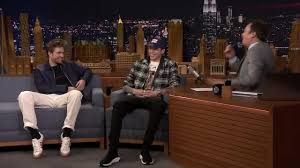 Nike air zoom vapor x, bright crimson/white/blackened blue. Robert Pattinson S White Adidas Sneakers On The Tonight Show With Jimmy Fallon Youtube