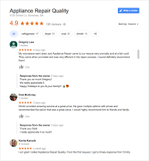 Leave us a review on google+. Google Reviews Appliance Repair Quality