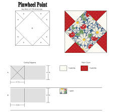 pinwheel point block cutting chart on thistle thicket studio