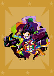 luffy gear 4 poster art print by baturaja vector displate in 2021 luffy gear 4 luffy manga anime one piece