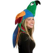 Amazon Com Plush Deluxe Parrot Hat Toys Games Crazy Hats Funny Hats Crazy Hat Day