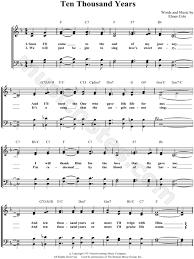 Piano sheet is arranged for piano and available in easy and advanced versions. Bill Gloria Gaither Ten Thousand Years Sheet Music In F Major Download Print Sku Mn0061802