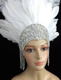 White Samba Costume Feather Piece Angel Wings Feather Fantasy Fest Carnival  Showgirl Set WFF Collar Headdress