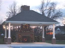 Enclosed gazebo with fire pit. A E Construction Enclosed Gazebo Gazebo Porch Design