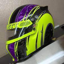 Razor Edge Graphics On Instagram Tcollett31x New Helmet Wrapped Up With Tons Of Fluorescent Yellow And Rear Car Helmet Custom Helmet Design Motorbike Helmet