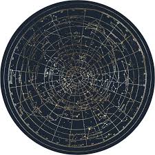 Planisphere Gold Framed Artwork In 2020 Constellations Celestial Chart Map