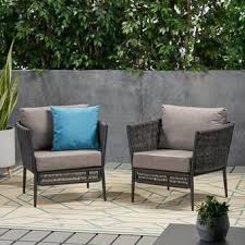 Graphite Patio Chair With Cushions Black Patio Furniture Lounge Chair Outdoor Patio Chairs