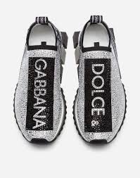 Black And Silver Dolce Gabbana Sneakers Sorrento Sneakers With Rhinestones Sneakers Fashion Girls Shoes Sneakers Men Fashion